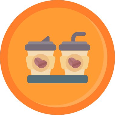 Kahve. Web simgesi basit illüstrasyon