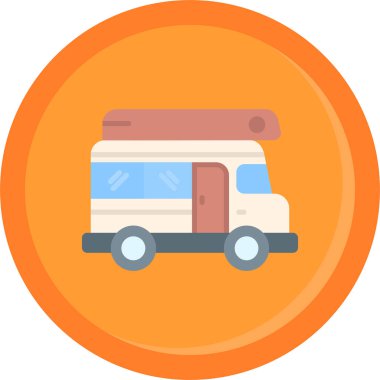 Minibüs Web simgesi basit illüstrasyon