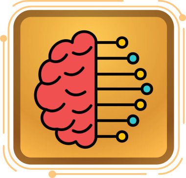 Yapay zeka ikonu vektör illüstrasyonu