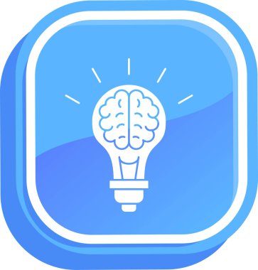 Beyin. Web simgesi basit illüstrasyon