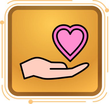 Kalp ikonu vektör illüstrasyonu