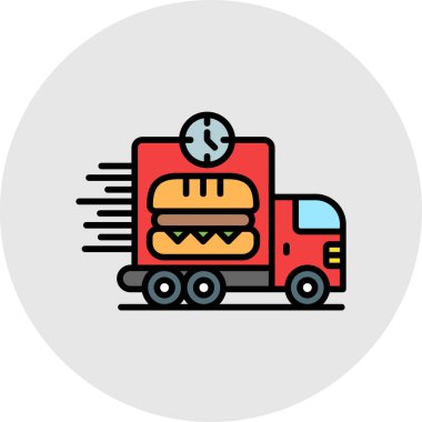 Hamburger ikonu vektör illüstrasyonu