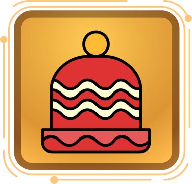 Bir pasta simgesinin vektör illüstrasyonu