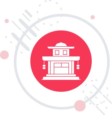 Çin tapınağı ikonunun vektör çizimi