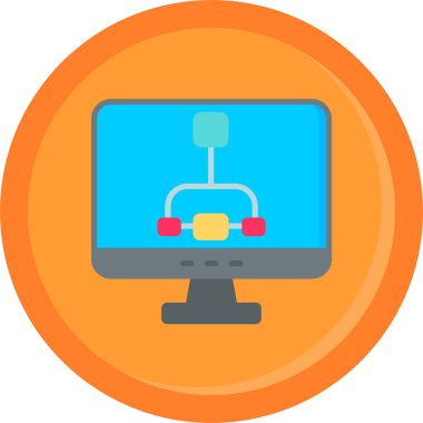 Bilgisayar. Web simgesi basit illüstrasyon