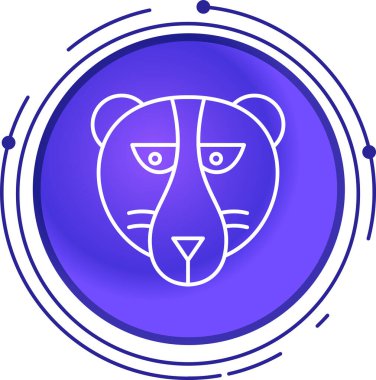 Çizgi kaplan ayı simgesi beyaz arkaplanda izole edildi. Hayvan işareti. Hayvan partisi. Renkli taslak konsepti. vektör.