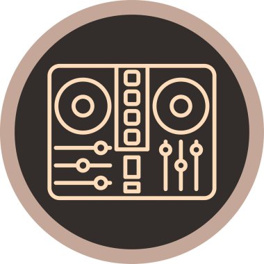 DJ 'lik. Web simgesi basit illüstrasyon