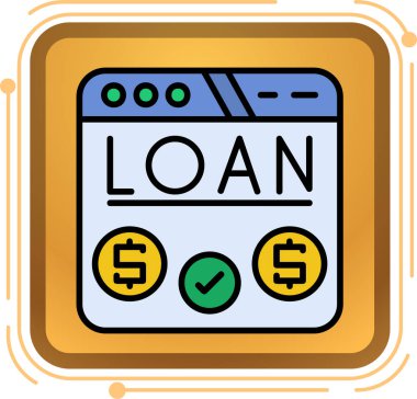 Borç. Web simgesi basit illüstrasyon