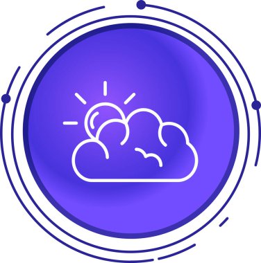 Beyaz arka planda izole edilmiş yağmur ikonlu çizgi bulutu. Yağmur damlaları ile yağmur bulutu yağışı. Renkli taslak konsepti. Vektör.