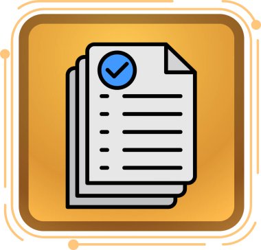 Kontrol listesi panosu simgesi. Web için kontrol listesi vektör simgesinin basit illüstrasyonu