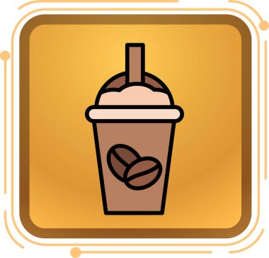 Üzerinde işaret olan bir kahve fincanının vektör çizimi