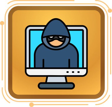 Hacker hacker simgesi karikatürü