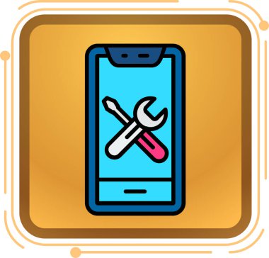 telefon tamir simgesi beyaz arkaplanda izole edildi