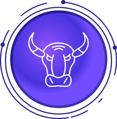 Çizgi İnek simgesi beyaz arkaplanda izole edildi. Renkli taslak konsepti. Vektör.