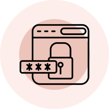 Şifre. Web simgesi basit illüstrasyon