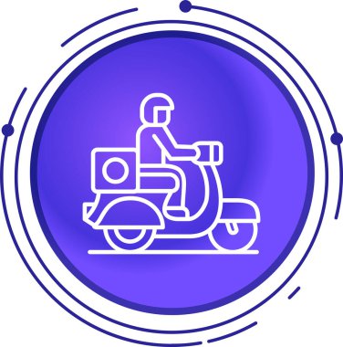 Scooter web simgesi, vektör çizim