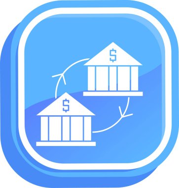 Banka simgesi, vektör illüstrasyonu