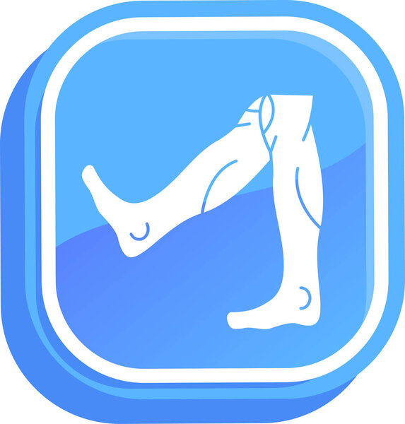 иконка колена ноги, простой стиль