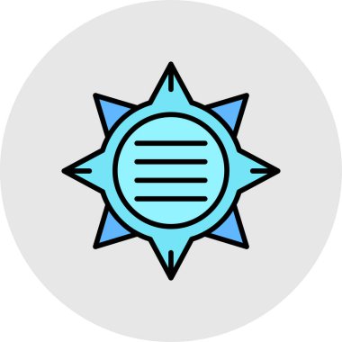 Güneş ikonu soyut bir grupta izole edildi