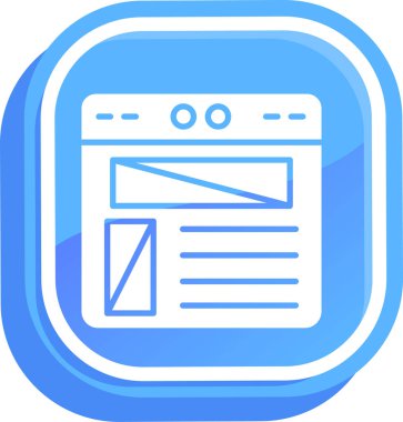 Tarayıcı web arayüzü simgesi ile doldurulmuş dış hat biçimi