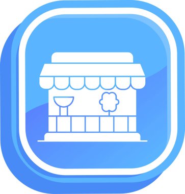 Mağaza. Web simgesi basit illüstrasyon