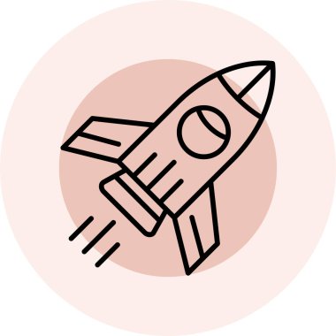 Roket. Web simgesi basit illüstrasyon