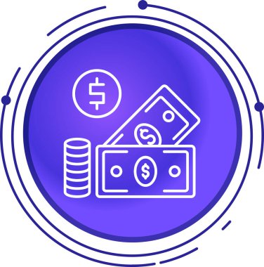 Moda stili izole edilmiş para dolar simgesi