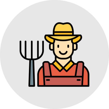 Çiftçi çiftçi ikonu - ana hatlarıyla