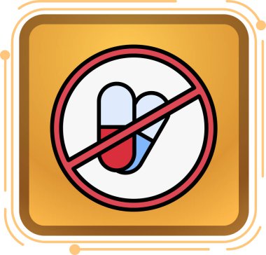 Hiçbir yasaktır işareti simgesi, karikatür tarzı