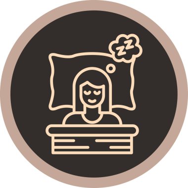 Uzun saçlı kadın avatar. düz dizayn. vektör illüstrasyonu