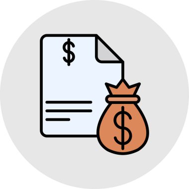 Bill Düz Vektör Simgesi Tasarımı