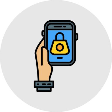 akıllı telefon kilidi simgesi - taslak biçimi