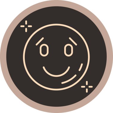 Gülümseyen yuvarlak bir yüzün vektör simgesi.