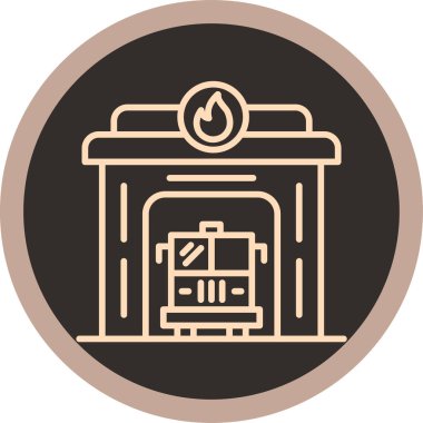 şömine simgesi vektör illüstrasyonu