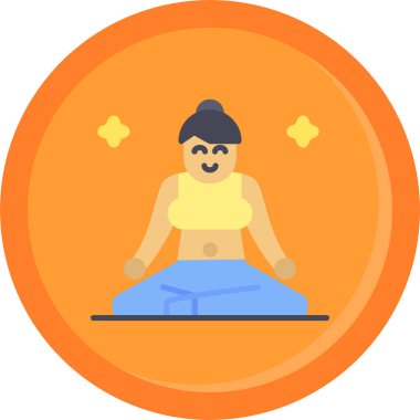 Kadın meditasyonu, vektör çizimi