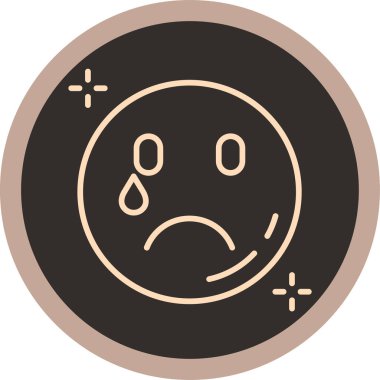 Üzgün surat. Basit tasarım