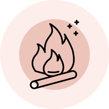 Yanan kibrit simgesinin vektör çizimi