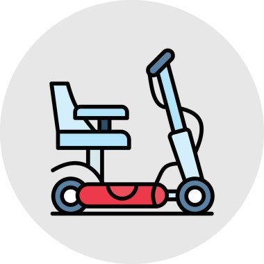 scooter simgesi, vektör illüstrasyonu basit tasarım