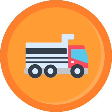 kamyon düz simgesi, vektör illüstrasyonu