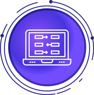 Dizüstü bilgisayar simgesi beyaz arkaplanda izole edildi. Boş ekran işaretli bilgisayar defteri. Renkli taslak konsepti. Vektör