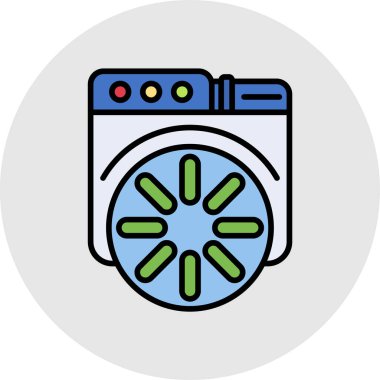 çamaşır makinesi simgesi vektör illüstrasyon grafik tasarımı