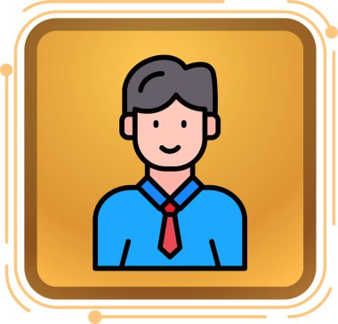 İş adamı simgesi, vektör illüstrasyonu