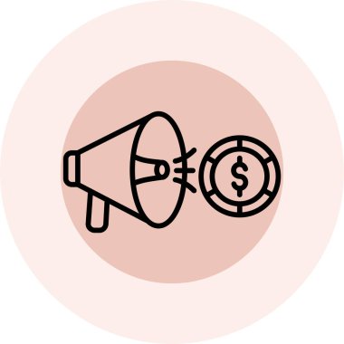 Megafon ikonu vektör illüstrasyonu