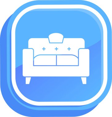 Koltuk ikonu vektör illüstrasyonu. Basit ev işareti tasarımı