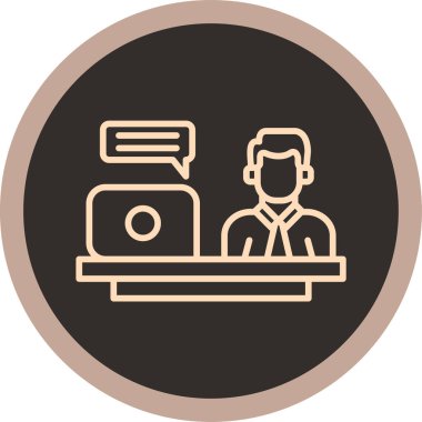 Dizüstü bilgisayarı olan bir bilgisayarın vektör simgesi