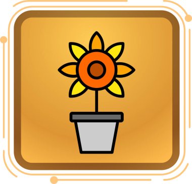 Çiçek. Web simgesi basit illüstrasyon