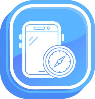 mobil saat simgesi, basit vektör illüstrasyonu