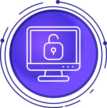 İnternet güvenlik simgesi basit vektör illüstrasyonu, kişisel veri koruması