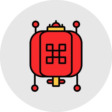 Kırmızı ve siyah simgenin vektör illüstrasyonu