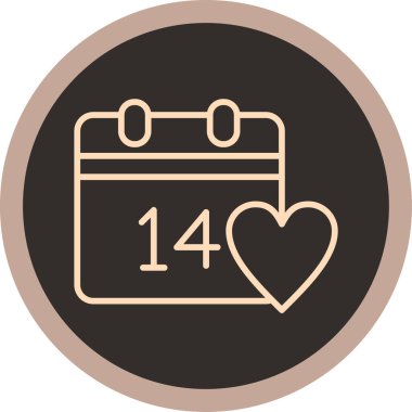 aşk takvimi yuvarlanmış simgesi